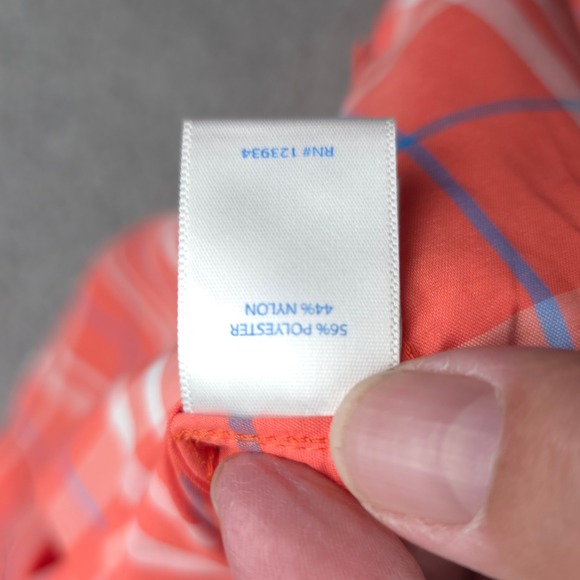 Southern Tide Hybrid Sport Shirt Quick Dry Stretch Plaid Coral XL - Picture 5 of 8